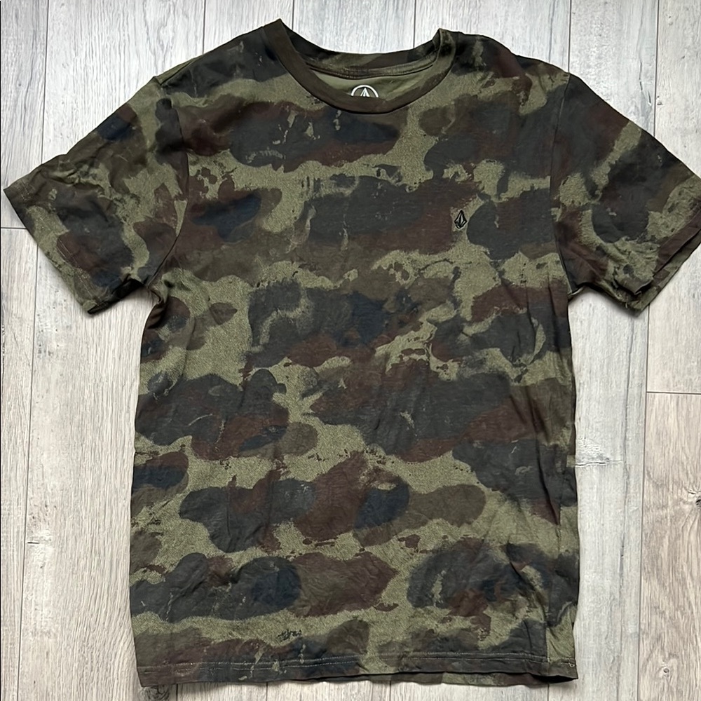 Volcom Green and Brown Camo Shirt